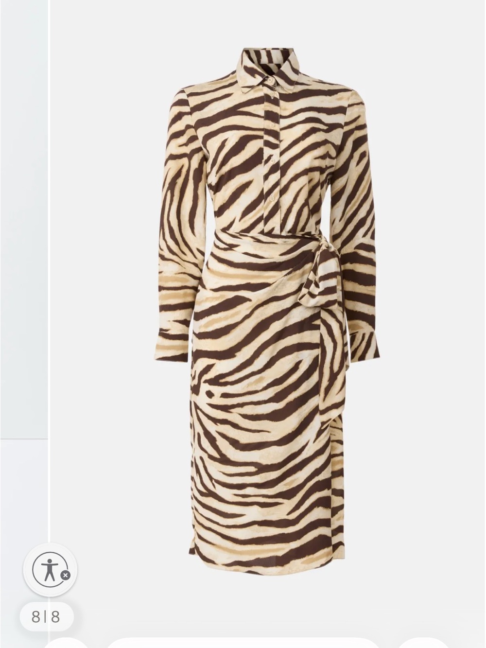 Lauren Ralph Lauren Cream & Brown Zebra-Print Wrap Shirtdress